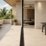 Carrelage grand format dans une villa contemporaine en Martinique