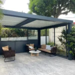 Réalisation pergola bioclimatique en aluminium en Martinique par Nord System